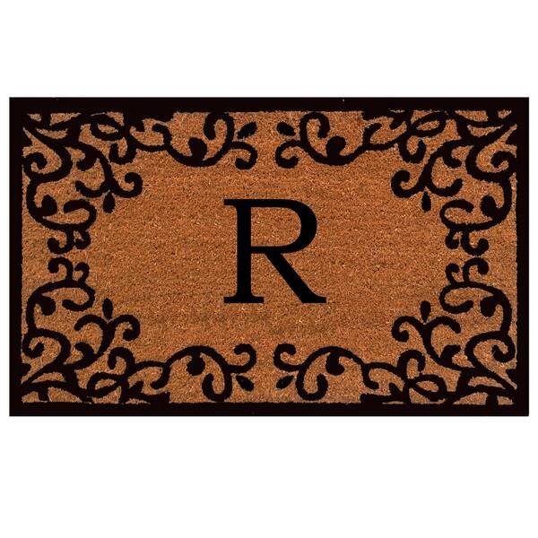Calloway Mills Chateaux Monogram Door Mat 24 in. x 36 in. (Letter R)