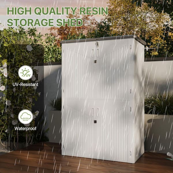 Sizzim 4.4 ft. W x 2.5 ft. D Resin Shed Vertical Outdoor Storage