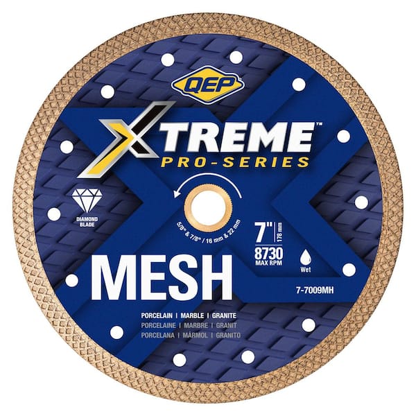 Xtreme Pro Series 7 in. Mesh Diamond Blade Cuts Through Porcelain, Marble, Granite and Slate