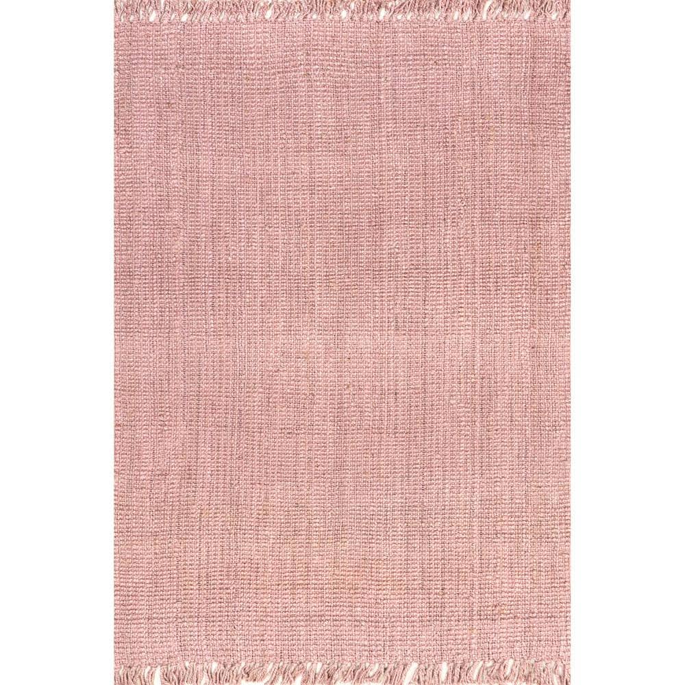 nuLOOM Daniela Pink 8 ft. x 10 ft. Solid Jute Area Rug NCCL01K8010 The Home Depot