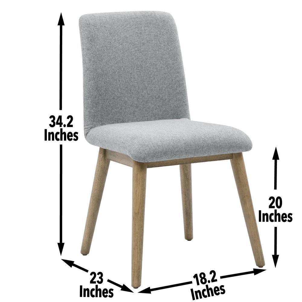 Vida Gray Upholstered Side Chair with Solid Wood Legs