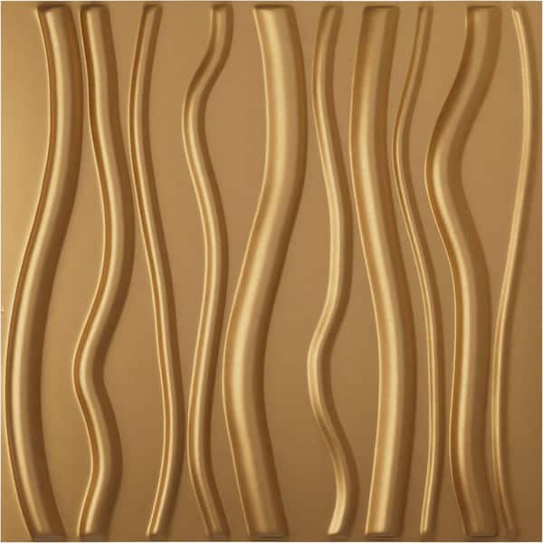 Ekena Millwork 19 5/8 in. x 19 5/8 in. Jackson EnduraWall Decorative 3D Wall Panel, Gold (12-Pack for 32.04 Sq. Ft.)