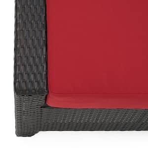 Deco 8-Piece Wicker Motion Patio Conversation Set with Sunbrella Sunset Red Cushions