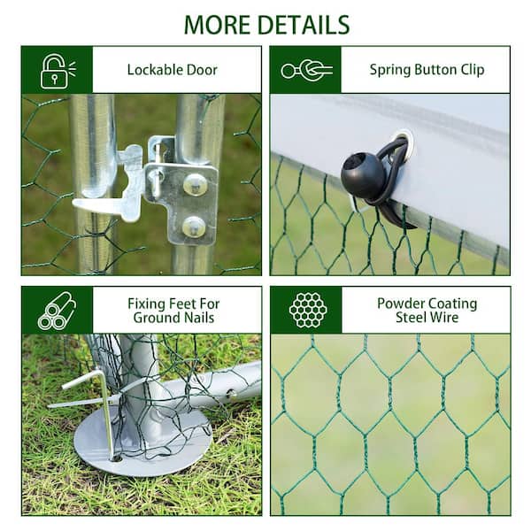 Siavonce Large Metal Chicken Coop Upgrade 3 Support Steel