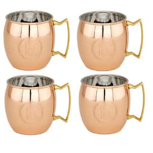 16 oz. Solid Copper  Mule Mugs, Monogram E (Set of 4)