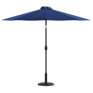 9 ft. Market Patio Umbrella in Navy with Base