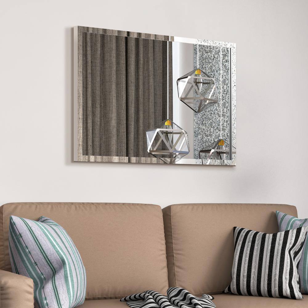 Sleek Contempo 24" x 36" Stainless Steel Rectangular Wall Mirror
