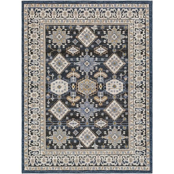 Livabliss Delphi Blue 7 ft. x 9 ft. Indoor Area Rug