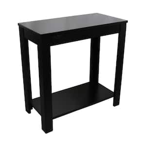 24 in. H Black Rectangle Wood Chairside End Table