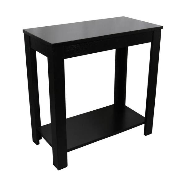 ORE International 24 in. H Black Rectangle Wood Chairside End Table