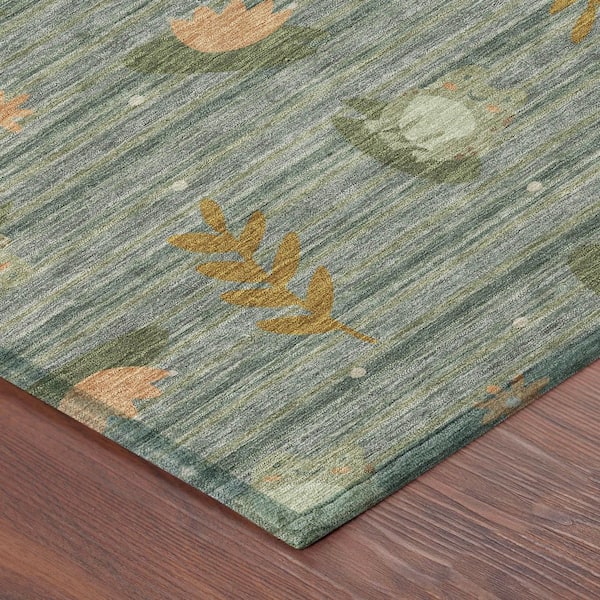 Chantille Machine Washable Indoor/Outdoor Abstract ACN2795 Basil 10 ft. x 14 ft. Area Rug