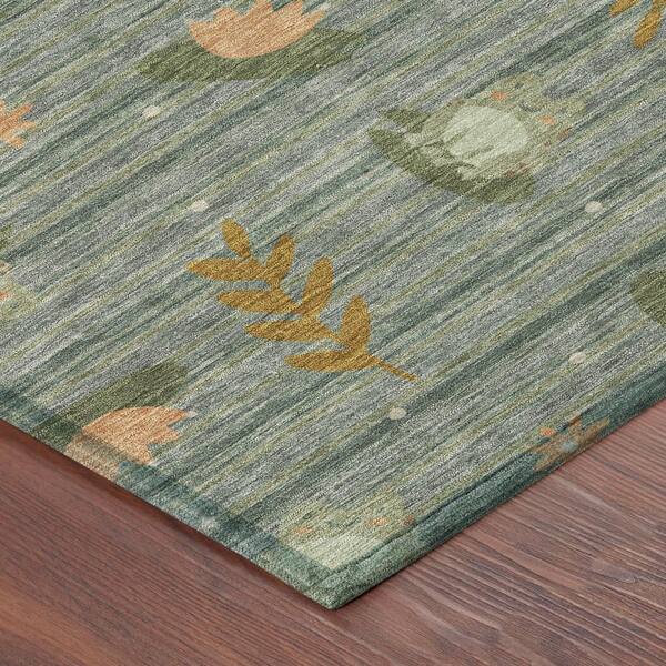 Chantille Machine Washable Indoor/Outdoor Abstract ACN2795 Basil 5 ft. x 7 ft. 6 in. Area Rug