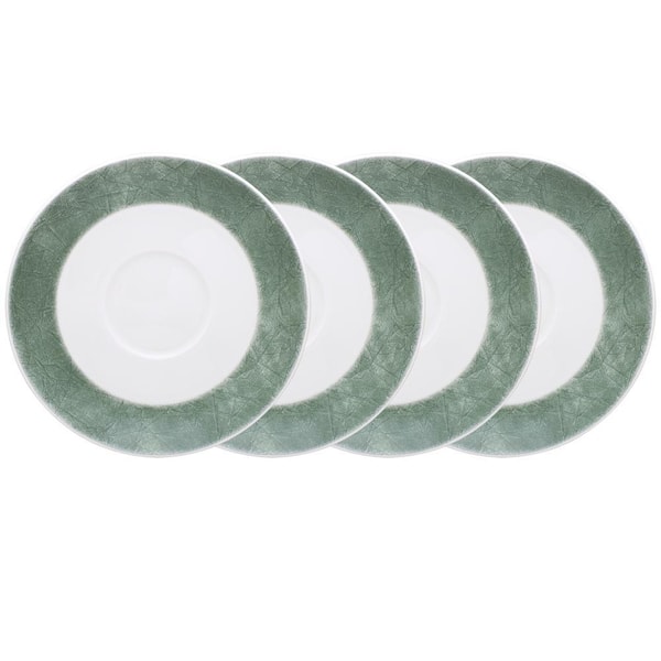 Green Hammock 6.25 in. (Green) Porcelain Saucers, (Set of 4)
