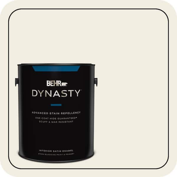 BEHR DYNASTY 1 gal. #12 Swiss Coffee Satin Enamel Interior Stain-Blocking Paint and Primer