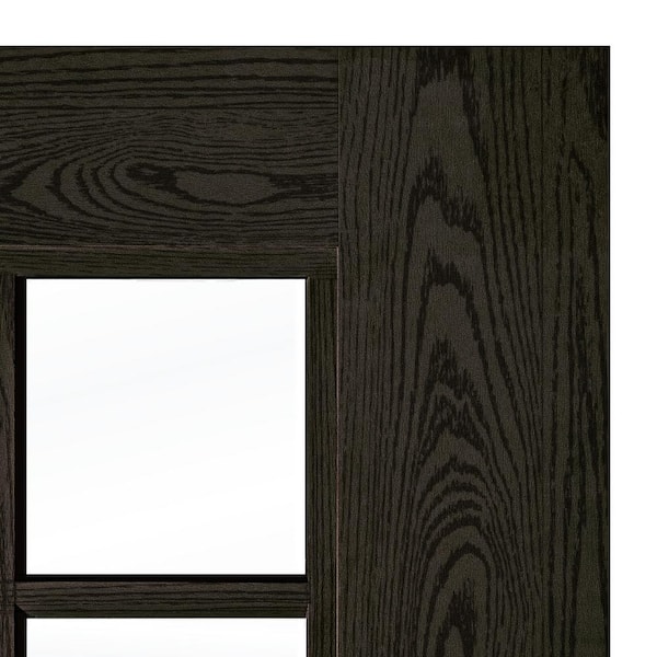 DIY RTA KIT 36in.x80in. Craftsman 6-Lite Clear Glass Right-Hand Baby Grand Stain Fiberglass Ready To Assemble Front Door
