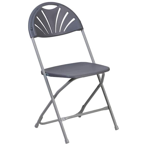 Carnegy Avenue Charcoal Plastic Seat Metal Frame Outdoor Safe Folding Chair