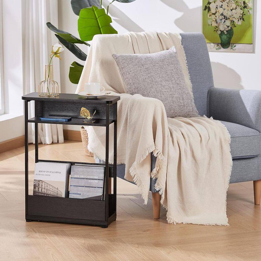 Staples Magazine Racks Black 18 in. x 24.5 in. Wood Freestanding Magazine Rack Z0BGPCMST8 ...