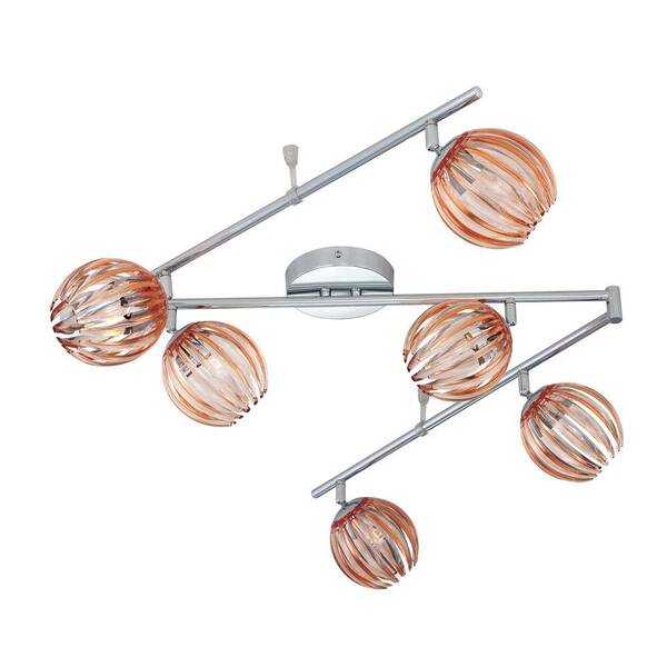 Eurofase Cosmo Collection 6-Light Chrome and Amber Track Lighting