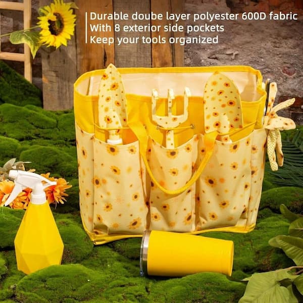 Misopily 9-Piece Garden Tool Set Sunflower Print Gardening Gifts