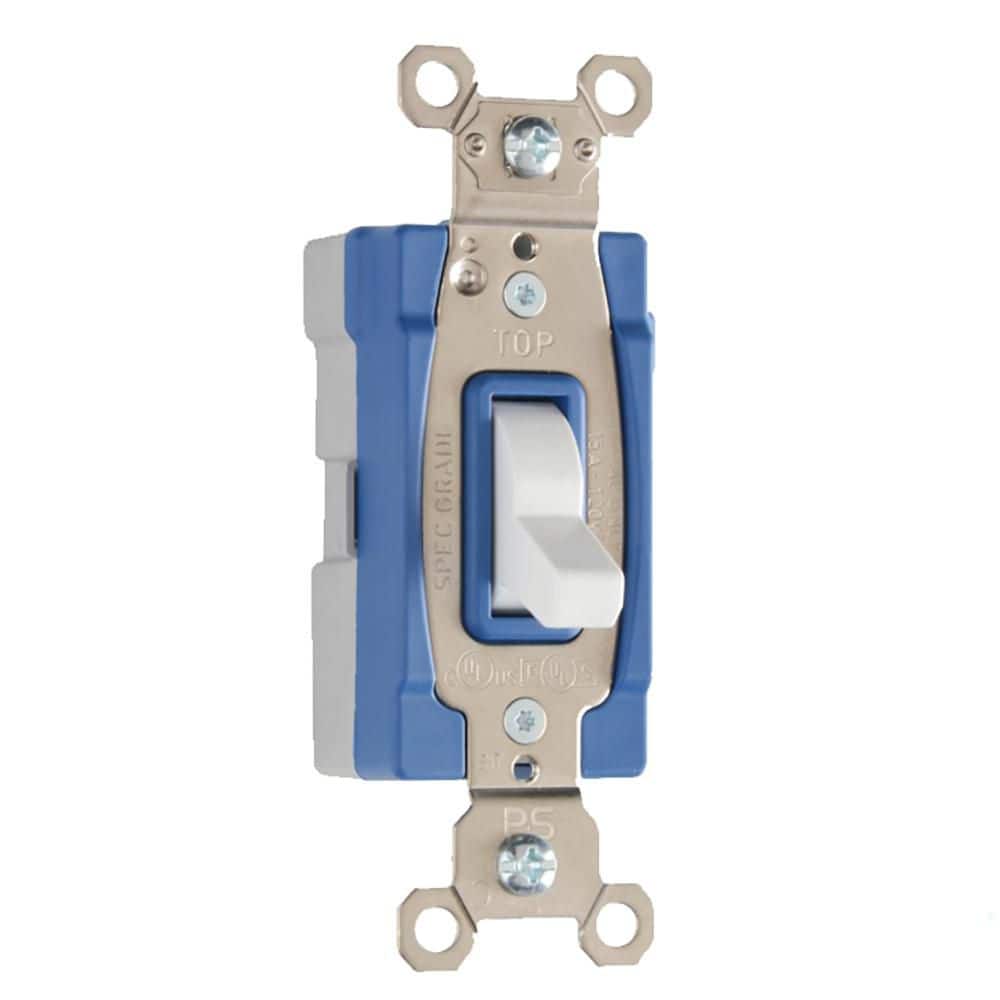 PlugTail 15 Amp 3-Way Industrial Heavy-Duty Spec Grade Toggle Light Switch White price history on PriceWatchPro