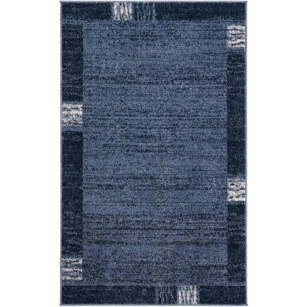 Unique Loom Del Mar Sarah Navy Blue 3' 3 x 5' 3 Area Rug