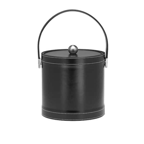 Kraftware 3 Qt. Stitched Black Ice Bucket with Stitched Handle