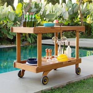 Cambridge Casual Mozaic Teak Wood Patio Serving Cart