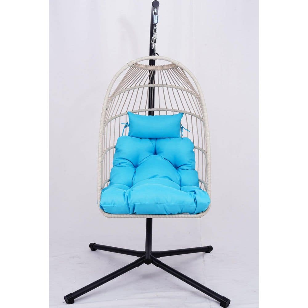 55 x 55 x 78 in. Outdoor Metal Blue Water Resistant Cushion Swing Egg Chair price history on PriceWatchPro