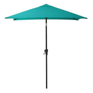 9 ft. Steel Market Square Tilting Patio Umbrella in Turquoise Blue