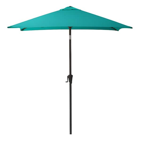 CorLiving 9 ft. Steel Market Square Tilting Patio Umbrella in Turquoise Blue