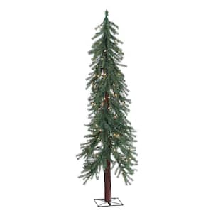 5 ft. Pre-Lit Alpine Artificial Christmas Tree with Clear Lights
