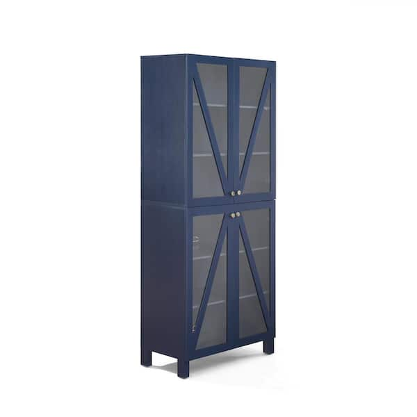 Crosley Furniture Cassai Stackable Storage Pantry - Navy