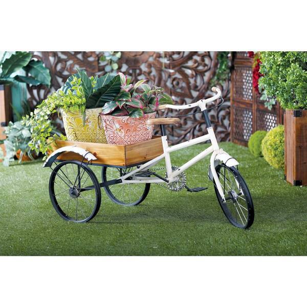 Litton Lane 24 in. White Metal Bike Indoor Outdoor
