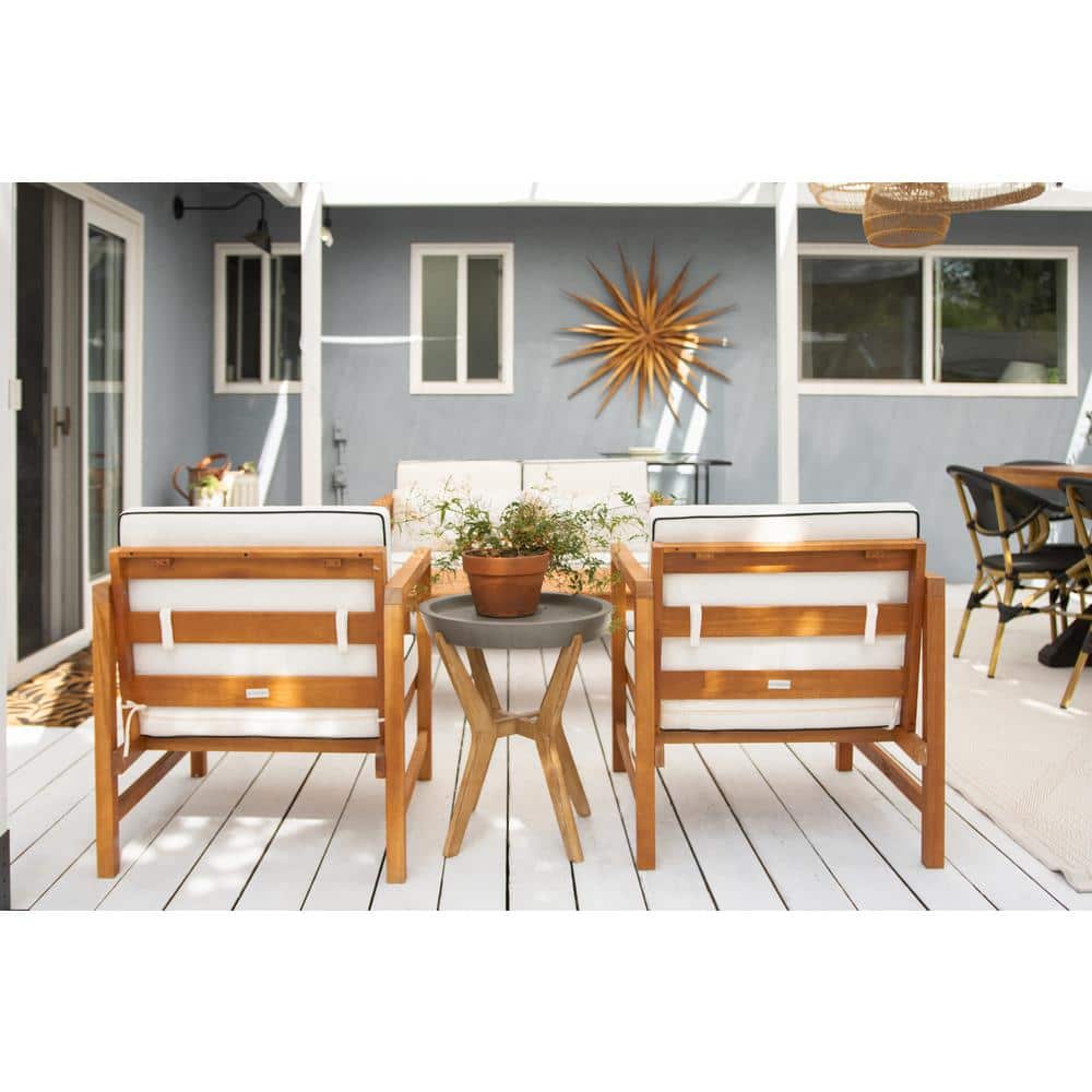 Celeste Dark Grey and Natural Concrete Round End Table