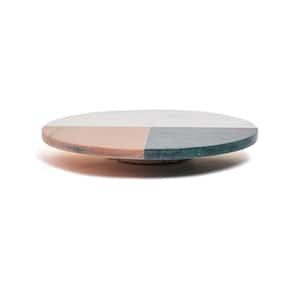 Marble Collection Single Tier Multi-colored Marble Cake Stand