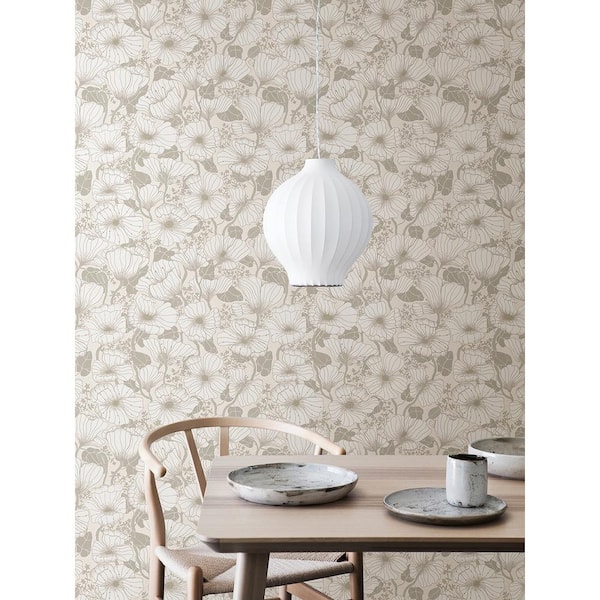 Poppy Print Studio Checker Taupe Wallpaper