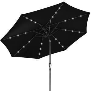 10 ft. Market Solar Tilt Patio Umbrella in Black