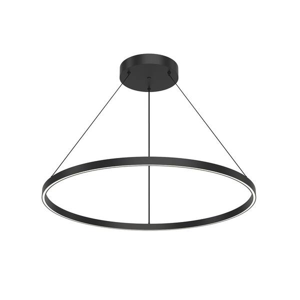 KUZCO Cerchio 36 in. 1 Light 84-Watt Black Integrated LED Pendant Light