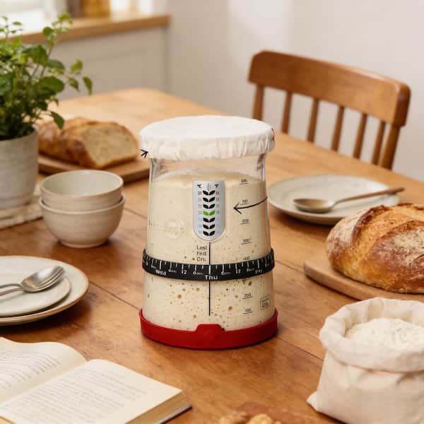 34 oz. Glass Sourdough Starter Kit with 5 Unique Features for Perfect Sourdough Bread & Sourdough Starter (1-Pack)