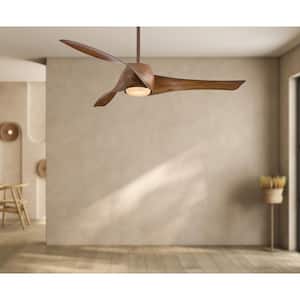 Artemis 58 in. Integrated LED Indoor Distressed Koa Ceiling Smart Fan with Light and Remote Control