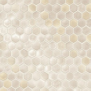 Hexagon Tiles Champagne Wallpaper Sample