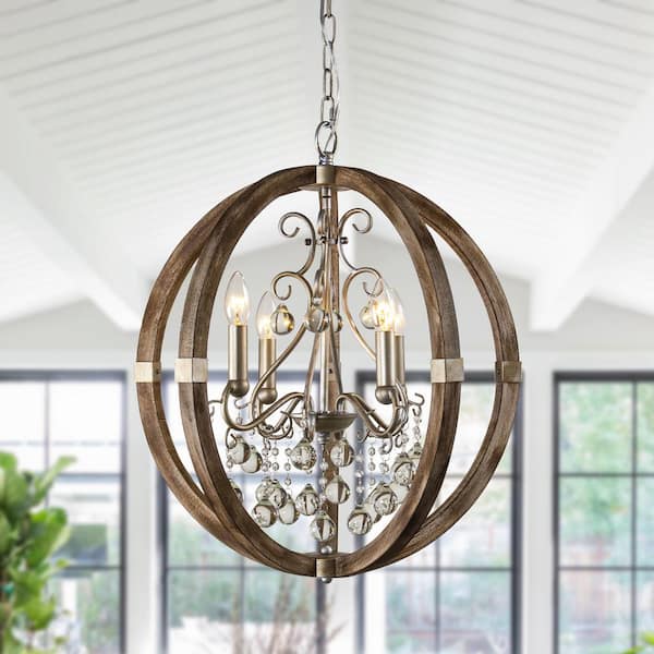 matrix decor 21.65 in. 4-Light Silver Chandelier