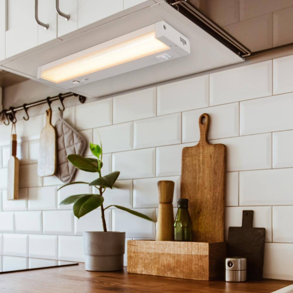 12" White Metal LED Dimmable Under Cabinet Light