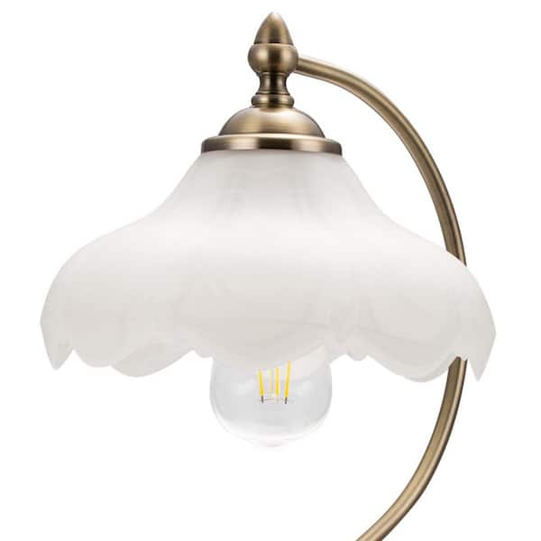 5 in. Milky White Flower Shaped Glass Lamp Shade For Table Lamp Floor Lamps, Bowl Lamp Shade Neckless 1 in. Fitter