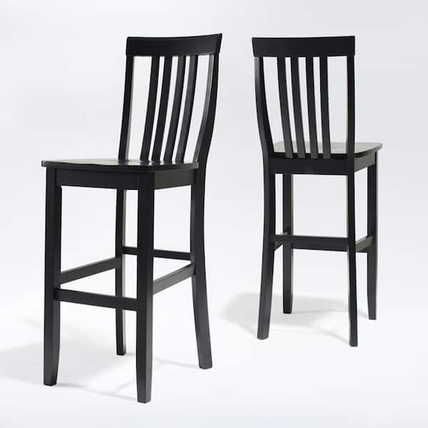 CROSLEY FURNITURE 30 in. Black School House Bar Stool (Set of 2)