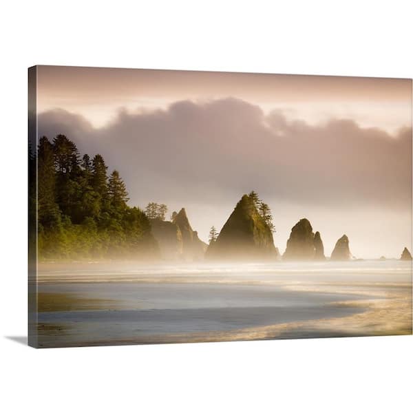 "Sunset Over Shi Shi Beach and Seastacks, Olympic National Park" by Joseph Roybal Canvas Wall Art