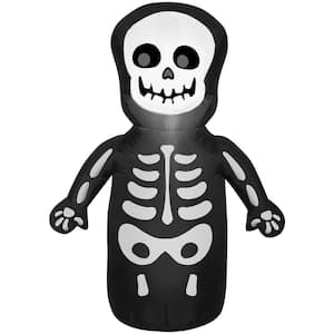 Gemmy Skeleton Pumpkin Push-In Hand Prop, White, 8-in, 2-pk