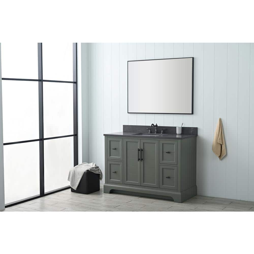 Vintage Green 48" Single Sink Bathroom Vanity with Stone Top