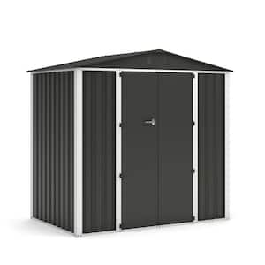 4 ft. W x 6 ft. D Metal Storage Shed with Lockable Door in Black (24 sq. ft.)