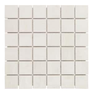 Forte White 11.81 in. x 11.81 in. Natural Porcelain Mosaic Floor and Wall Tile (0.97 sq. ft./Each)